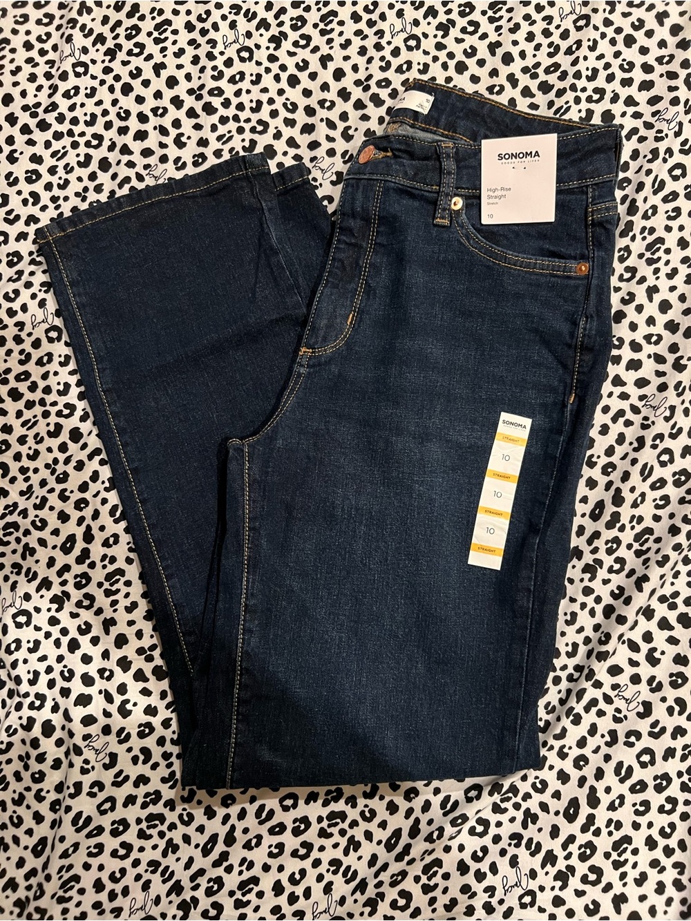 Sonoma Dark Indigo High-Rise Straight Jeans